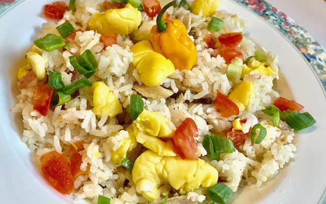 Jamaican Seasoned Rice with Ackee & Saltfish